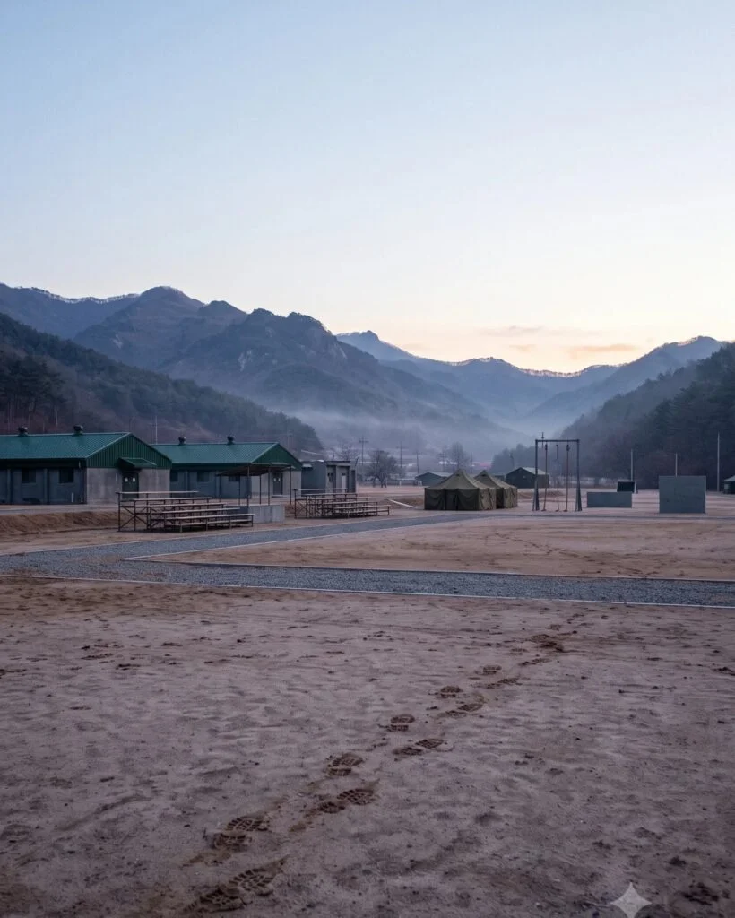 인적 없는 넓은 육군 연병장