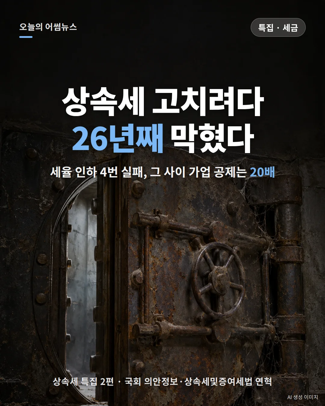 상속세 개편 2008~2026 역사: 세율 인하 4번 실패·가업공제 20배