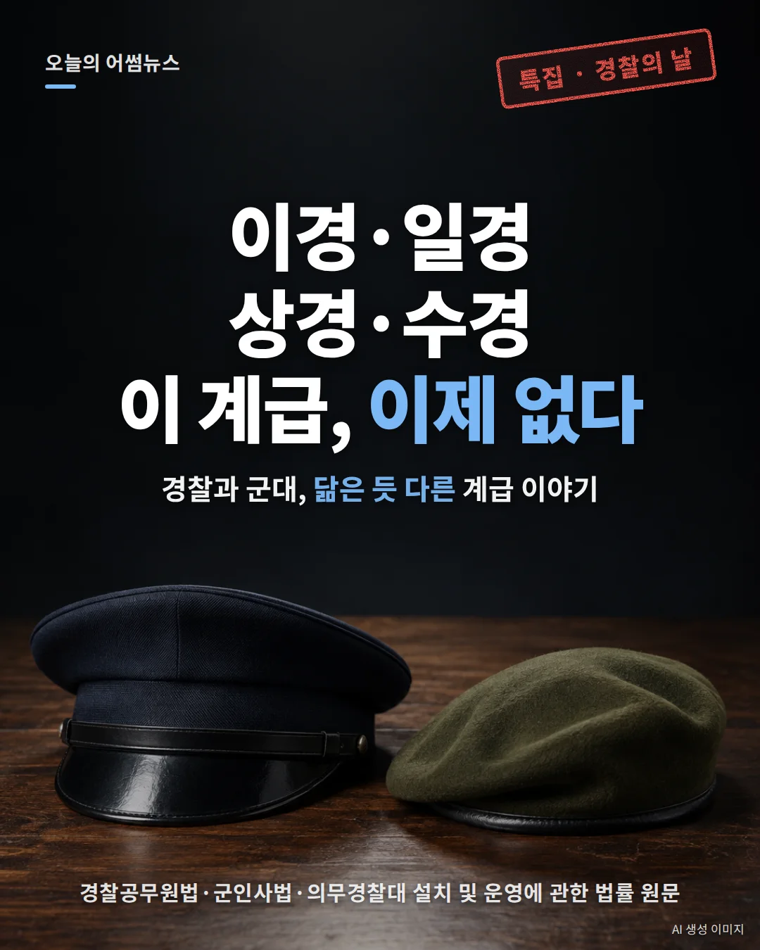 경찰 계급 11단계 총정리: 의경 폐지, 경찰대·육사 비교, 최다 경위 3만명