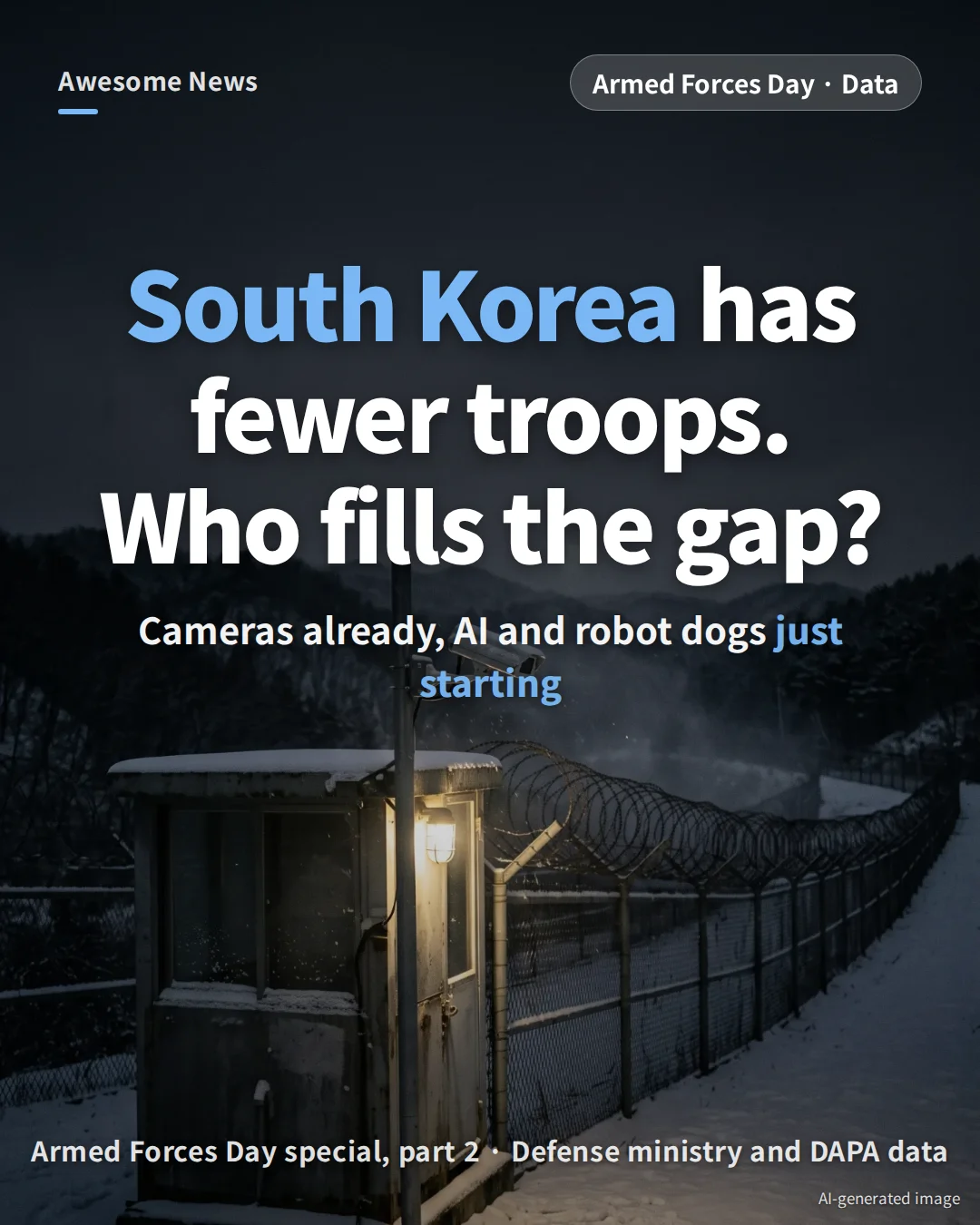 South Korea Military Manpower Shortage: AI Surveillance, Robot Dogs and the 2027 Defense Budget