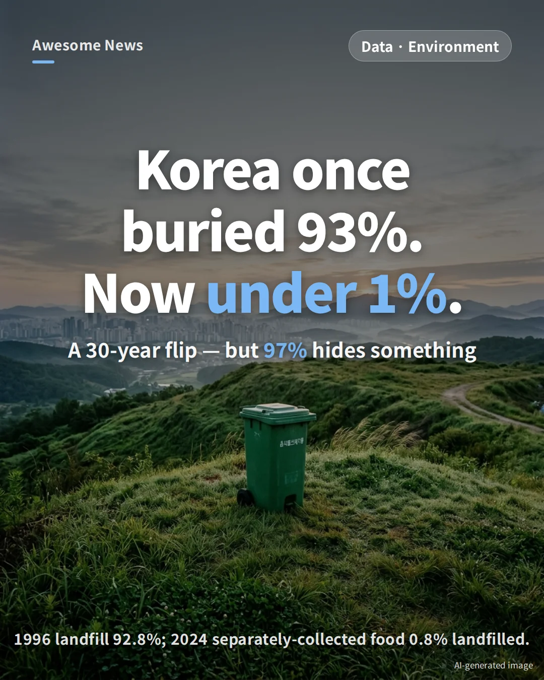 South Korea Food Waste Recycling 2024: What the 97% Counts, 30-Year Trend, 89% with Trash Bags
